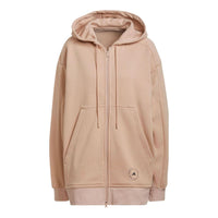 (WMNS) adidas By Stella McCartney Logo Print Zip-Up Hoodie 'Beige' H59289