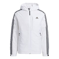 Men's adidas 3St Down Jkt Stripe Outdoor Sports Hooded With Down Feather White Jacket H23089