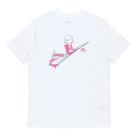 Nike Sportswear Shoe Printing Logo Sports Knit Short Sleeve White DH0057-100