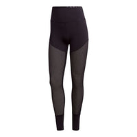 (WMNS) adidas Mesh Hw L Tight Gym Sports Training High Waist Leggings Black GI8582