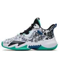 (GS) ANTA Mid Top Basketball Shoes 'White Black Green' 312231117-2