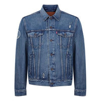 Levis Holes Lapel Denim Jacket For Men Blue 72334-0554