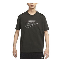 Nike Logo Printing Casual Round Neck Short Sleeve Red Green DR7826-355