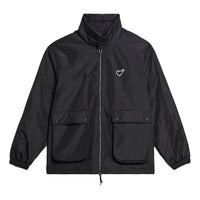 adidas originals x HUMAN MADE Crossover Embroidered Logo Stand Collar Jacket Black GM4634