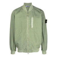 STONE ISLAND Cupro Cotton Twill Bomber Jacket 'Sage' 781542629-V0055