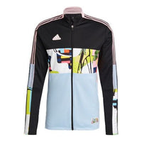 adidas Colorblock Soccer/Football Sports Jacket Black H50879