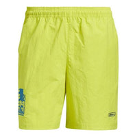 adidas originals Emb Woven Short Embroidered Casual Sports Shorts Yellow Green GN3857