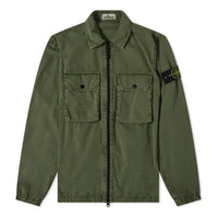 STONE ISLAND 2 Pocket Brushed Cotton Shirt Jacket 'Sage' 7515113WN-V0155