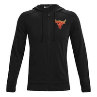 Men's Under Armour Project Rock Alphabet Pattern Printing Zipper Black 1361749-001