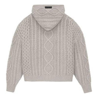 Fear of God Essentials FW23 Cable Knit Hoodie 'Silver Cloud' 192BT234392F