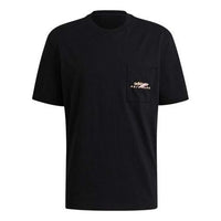 adidas originals Adv Pkt Logo Teeee Casual Sports Round Neck Breathable Short Sleeve Black GN2363