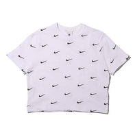 (WMNS) Nike logo Printing Short Sleeve 'White' CK4092-100