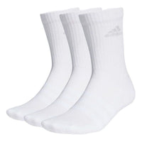 Men's adidas Solid Color Logo Sports Socks 3 Pairs White GC7316