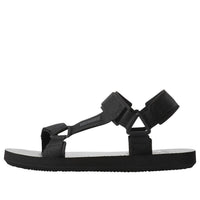 Reebok Expce Wear-Resistant Non-Slip Open Toe Flat Heel Sports Black Sandals CN6480