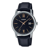 Men's CASIO DRESS Series Minimalistic Small Business Casual Watch Mens Black Analog MTP-V002L-1B3