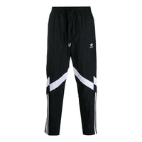 Men's adidas originals FW22 Rekive Printing Logo Stripe Drawstring Straight Sports Pants/Trousers/Joggers Black HK7325