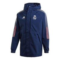 adidas REAL TRAVEL JKT Real Madrid Soccer/Football Sports Hooded Jacket Deep Blue FR3878