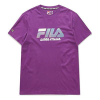 FILA FUSION Colorful Basic Round Neck Short Sleeve Couple Style Purple T11M026101F-VT