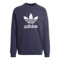 Men's adidas originals Alphabet Large Logo Round Neck Sports Navy Blue HE9490