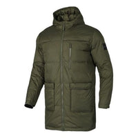 adidas neo Casual Sports hooded mid-length Down Jacket Green FK9949
