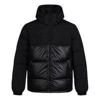 adidas originals Down Regen Puff Stay Warm Splicing Sports hooded down Jacket Black GE1324