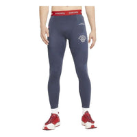 Men's Nike Florets Pattern Printing Tight Gym Pants/Trousers/Joggers Blue CD7116-471