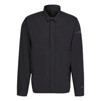 Men's adidas Terrex C Myshelter W.r Colorful Logo Stripe Printing Lapel Jacket Black H65697