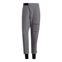 Men's adidas Solid Color Logo Printing Elastic Waistband Sports Pants/Trousers/Joggers Gray H13844
