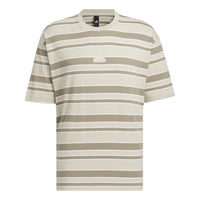 adidas Sportswear FL Stripe T-Shirt Asia Sizing 'Tan Olive Green' IT3928