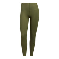 (WMNS) adidas Elv Yoga Fl 78t Casual Sports Tight Gym Pants/Trousers/Joggers Military Green GM2755