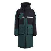 adidas originals Long Dwn Jkt Colorblock Casual Sports Stay Warm hooded Down Jacket Green GJ6729
