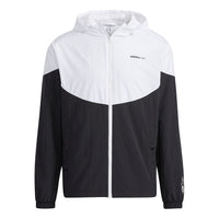 adidas neo Colorblock Zipper hooded track Jacket Black H08834