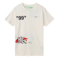 Off-White Graffiti Printing Short Sleeve White OMAA027R191850060288