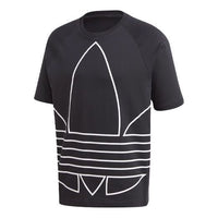 adidas originals Large Logo Printing Loose Running Sports Round Neck Short Sleeve Black GE6229