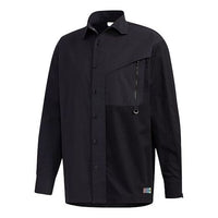 adidas originals Solid Color Splicing Casual Long Sleeves Shirt Black GT7306