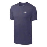 Nike Retro Swoosh Logo Embroidered Short Sleeve Blue AR4997-410