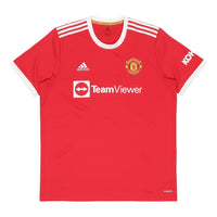 Men's adidas 21-22 Season Manchester United Home Fan Edition Sports Short Sleeve Red Jersey H31447