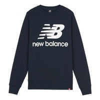 New Balance Essentials Stacked Logo Crew Sweatshirt 'Navy White' AMT03560-ECL