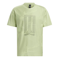 adidas WJ AOP TEE Sports Short Sleeve Orange Green HE5147