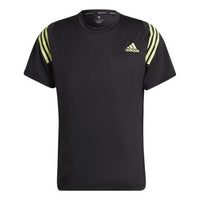 Men's adidas Stripe Logo Round Neck Short Sleeve Black HC2760