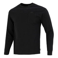 Men's Nike Solid Color Athleisure Casual Sports Round Neck Long Sleeves Black T-Shirt DR7930-010