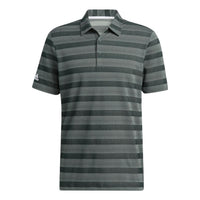 Men's adidas 2 Clr Strp Polo Stripe Printing Logo Short Sleeve Gray Polo Shirt HM5326