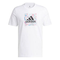 Men's adidas Minimalistic Alphabet Large Logo Printing Casual Round Neck Short Sleeve White T-Shirt IB9426