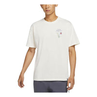 Nike Sportswear Solid Color Flowers Logo Printing Knit Casual Round Neck Short Sleeve White DM2189-902