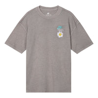 Men's Nike SS22 Round Neck Daisy Printing Short Sleeve Gray T-Shirt DM6334-289