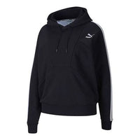 (WMNS) PUMA Small Logo Hoodie 'Black White' 597447-01