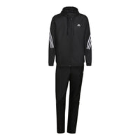 adidas Sportswear Hooded Track Suit 'Black White' H15580