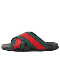 (WMNS) Gucci Slide Web Stripe 'Black' 627820-J8700-8460