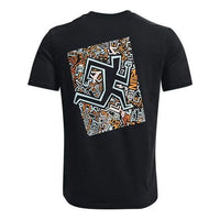 Men's Under Armour Printing Athleisure Casual Sports Round Neck Short Sleeve Black 1363538-001