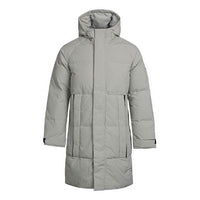 adidas Solid Color Zipper hooded down Jacket Gray FT2489